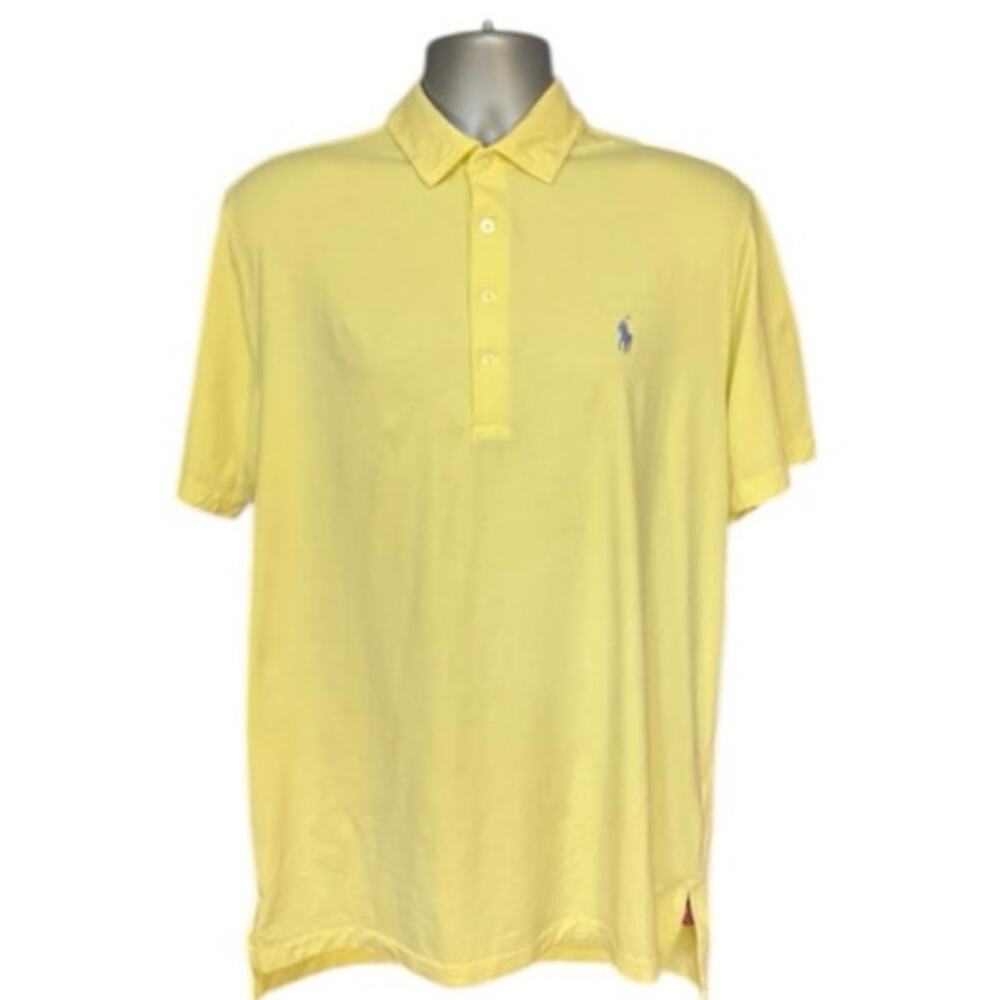 Ralph Lauren Polo Golf Yellow Short Sleeve Stretch Lisle Golf Polo Size L